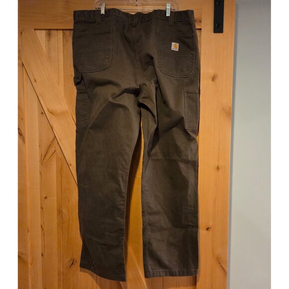 Carhartt Pants Utility Men 44x32 Brown Cotton Canvas Carpenter Work B324 DFE - Picture 2 of 11